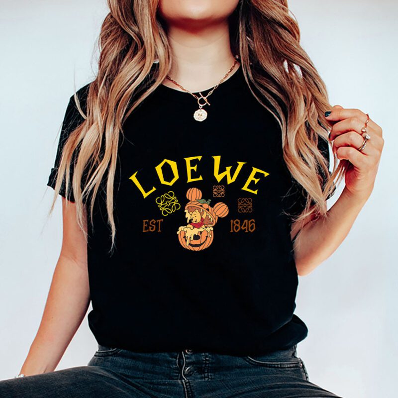 Retro Pooh Ghost Halloween Loewe Unisex T Shirt Cotton Tee TAT10122 5