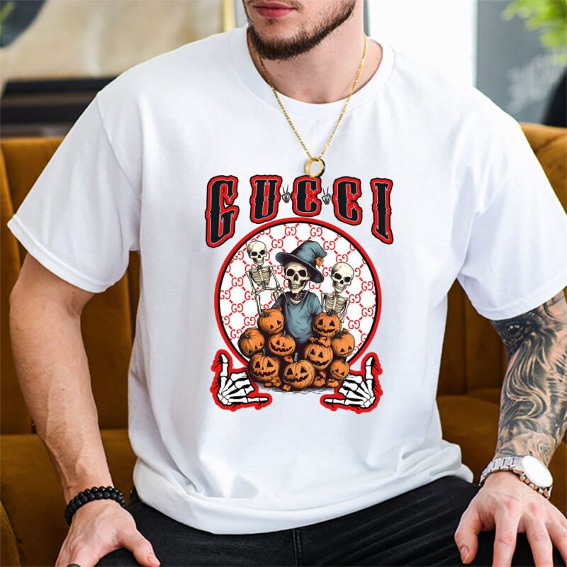 Retro Spooky Halloween Shirt Gucci Unisex T Shirt Cotton Tee TAT10158 2
