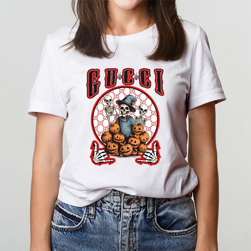 Retro Spooky Halloween Shirt Gucci Unisex T Shirt Cotton Tee TAT10158 3
