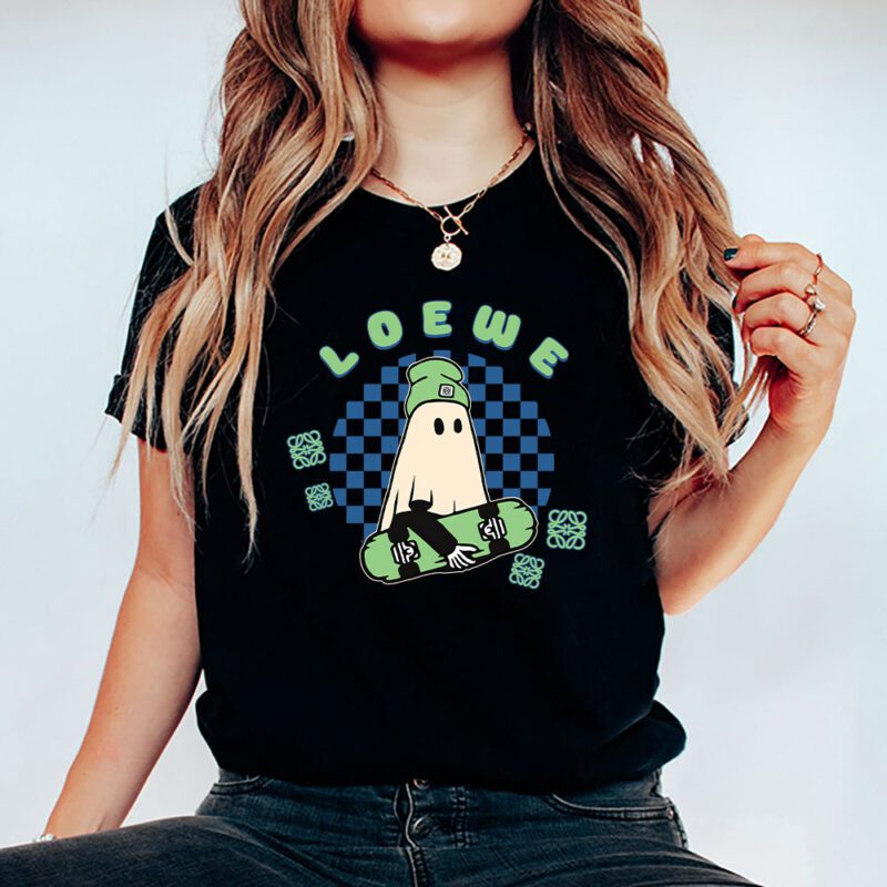 Retro Spooky Halloween Shirt Loewe Unisex T Shirt Cotton Tee TAT10163 5