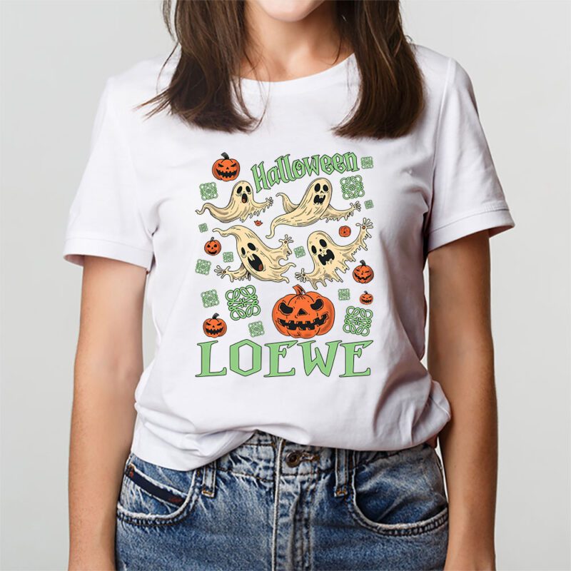 Retro Spooky Halloween Shirt Loewe Unisex T Shirt Cotton Tee TAT9303 3