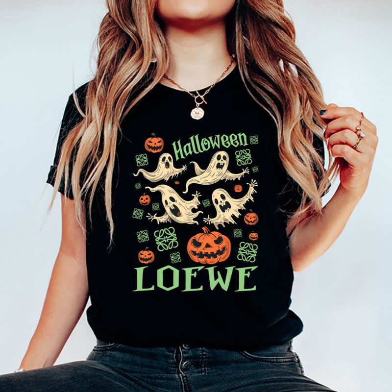 Retro Spooky Halloween Shirt Loewe Unisex T Shirt Cotton Tee TAT9303 5