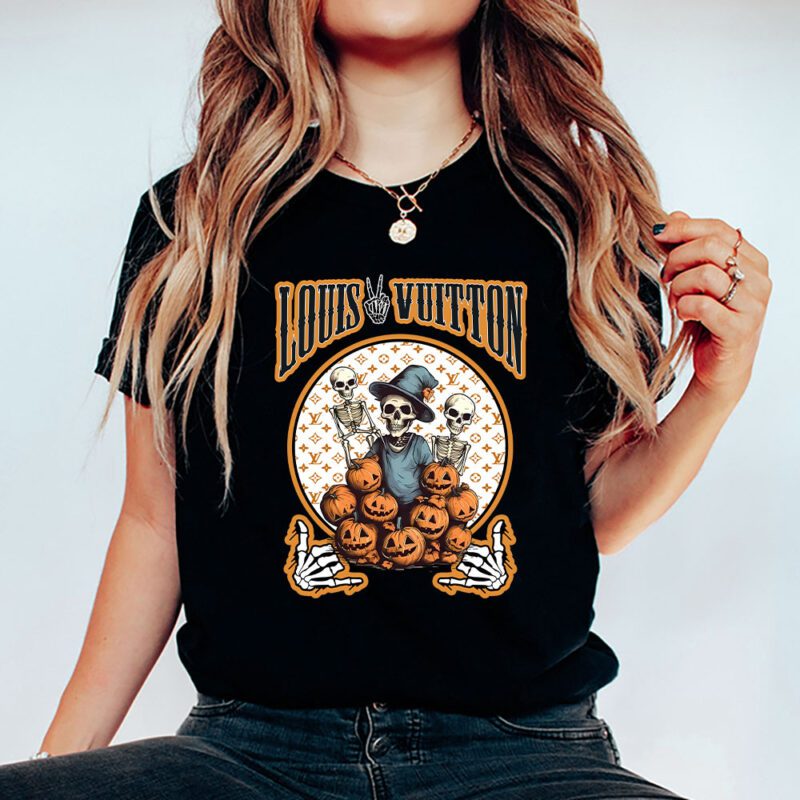 Retro Spooky Halloween Shirt Louis Vuitton Unisex T Shirt Cotton Tee TAT10167 5