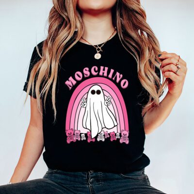 Retro Spooky Halloween Shirt Moschino Unisex T Shirt Cotton Tee TAT10169 5