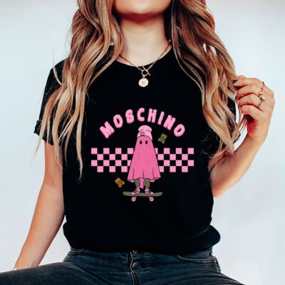 Retro Spooky Halloween Shirt Moschino Unisex T Shirt Cotton Tee TAT10171 5