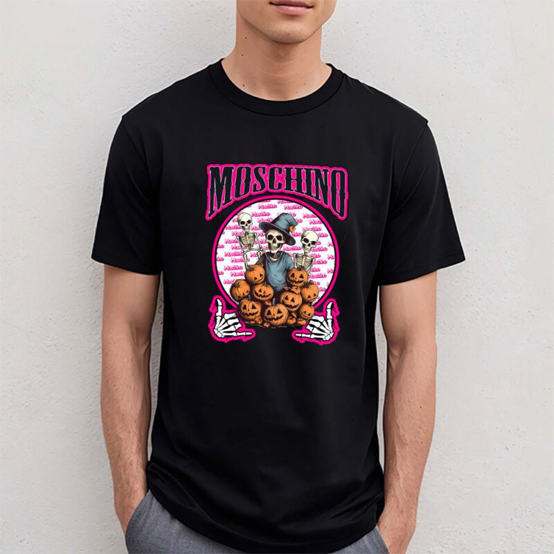 Retro Spooky Halloween Shirt Moschino Unisex T Shirt Cotton Tee TAT10172 4