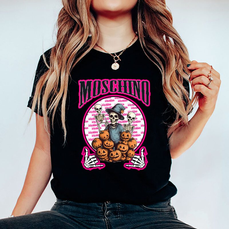 Retro Spooky Halloween Shirt Moschino Unisex T Shirt Cotton Tee TAT10172 5