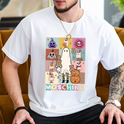 Retro Spooky Halloween Shirt Moschino Unisex T Shirt Cotton Tee TAT10173 2