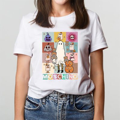 Retro Spooky Halloween Shirt Moschino Unisex T Shirt Cotton Tee TAT10173 3