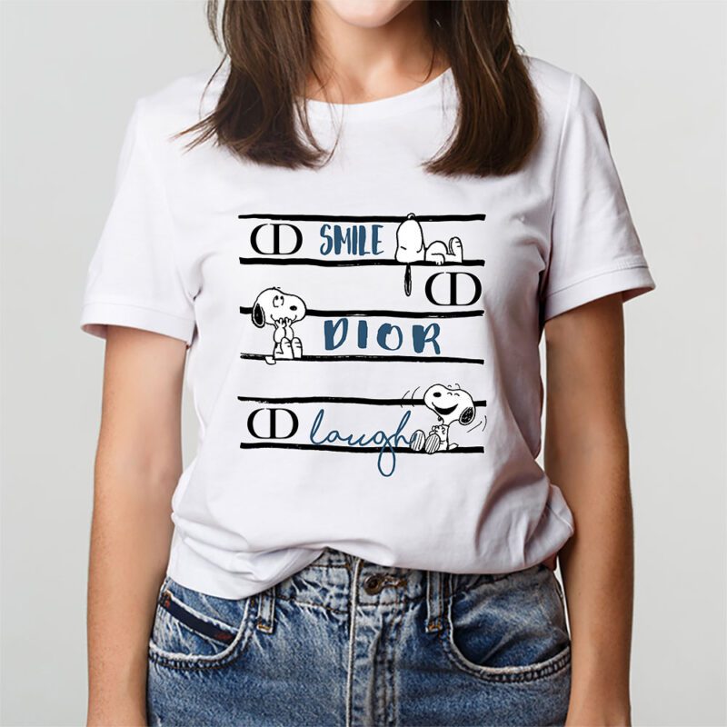 Snoopy Dior Unisex T Shirt Cotton Tee TAT7189 3