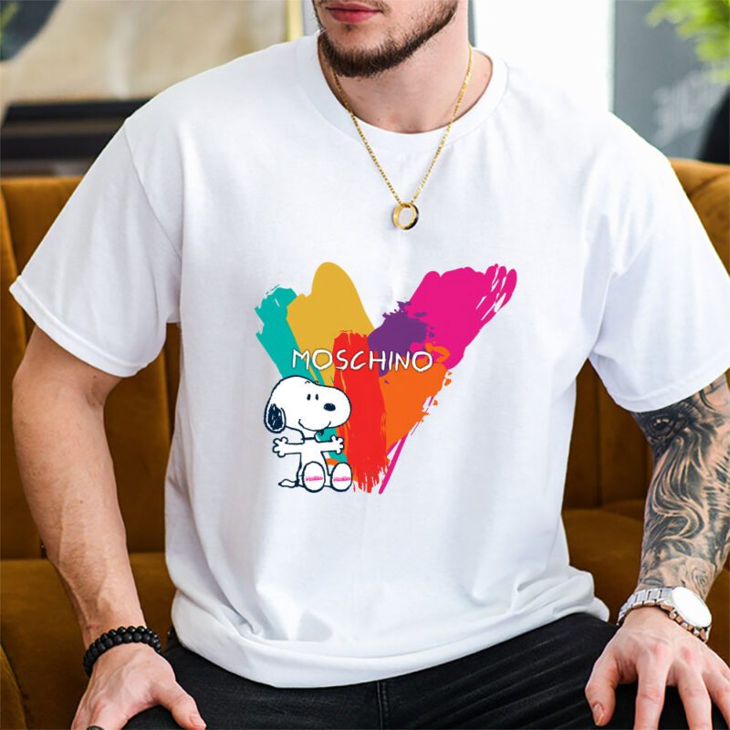 Snoopy Moschino Unisex T Shirt Cotton Tee TAT7274 2