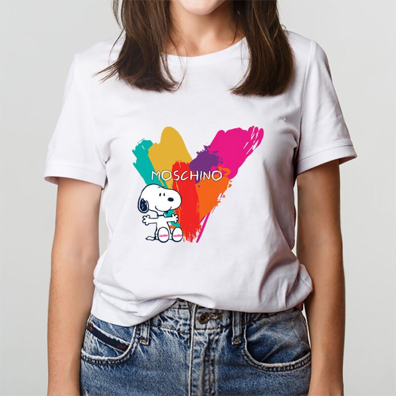 Snoopy Moschino Unisex T Shirt Cotton Tee TAT7274 3