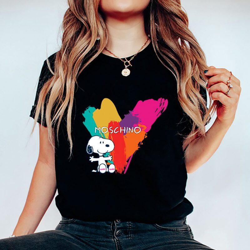 Snoopy Moschino Unisex T Shirt Cotton Tee TAT7274 5