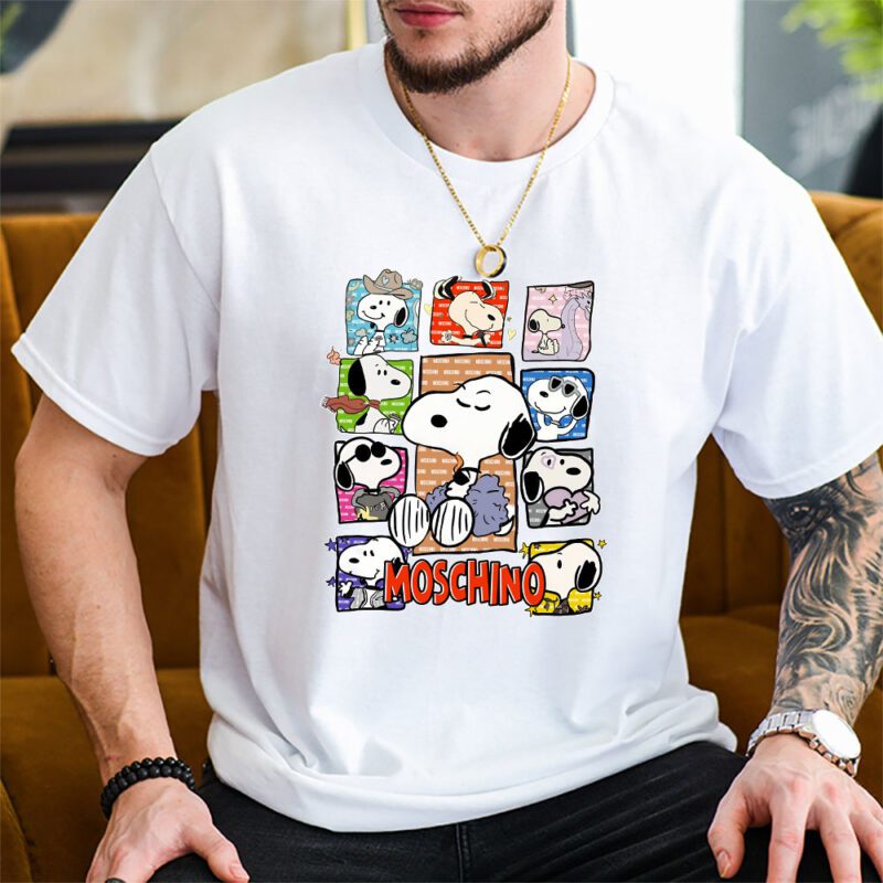 Snoopy Moschino Unisex T Shirt Cotton Tee TAT7275 2