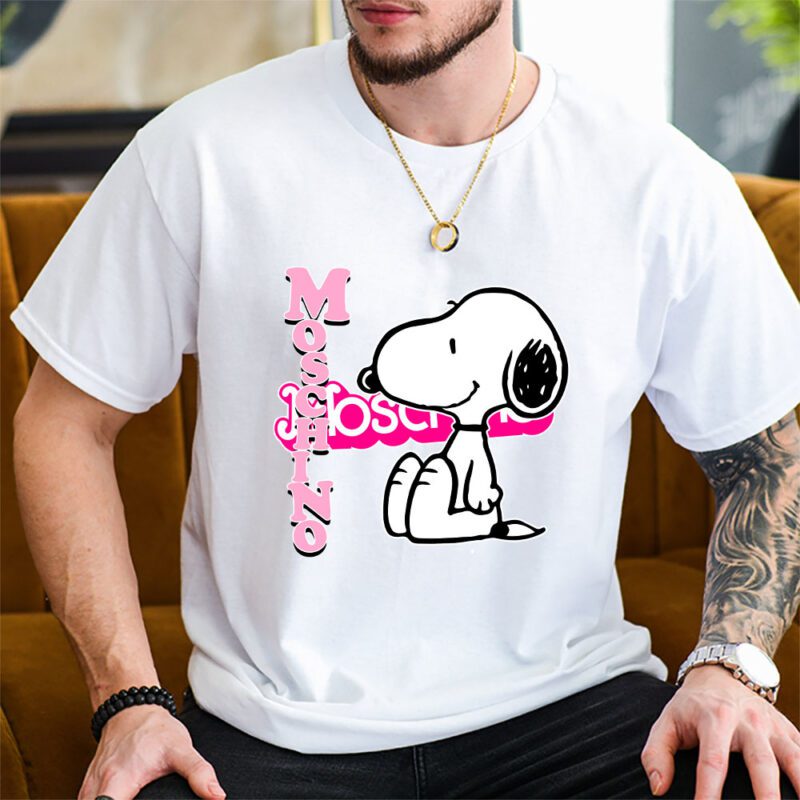 Snoopy Moschino Unisex T Shirt Cotton Tee TAT7276 2