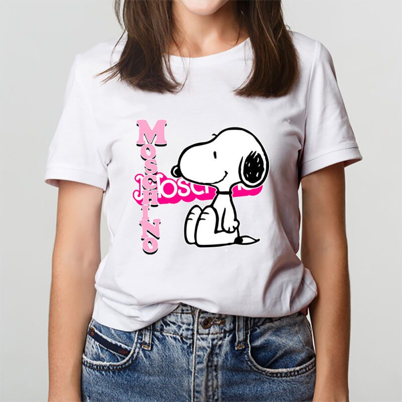 Snoopy Moschino Unisex T Shirt Cotton Tee TAT7276 3