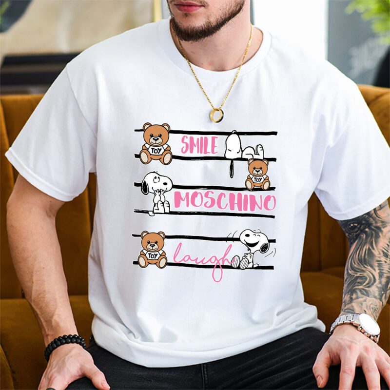 Snoopy Moschino Unisex T Shirt Cotton Tee TAT7277 2