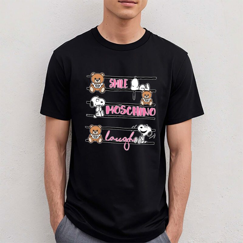 Snoopy Moschino Unisex T Shirt Cotton Tee TAT7277 4