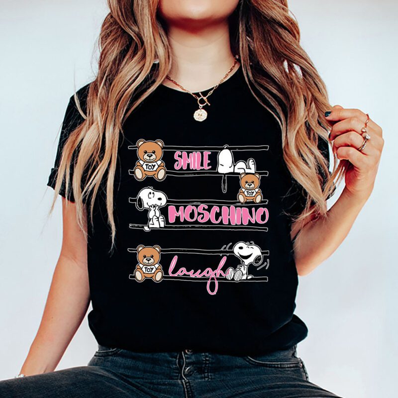 Snoopy Moschino Unisex T Shirt Cotton Tee TAT7277 5
