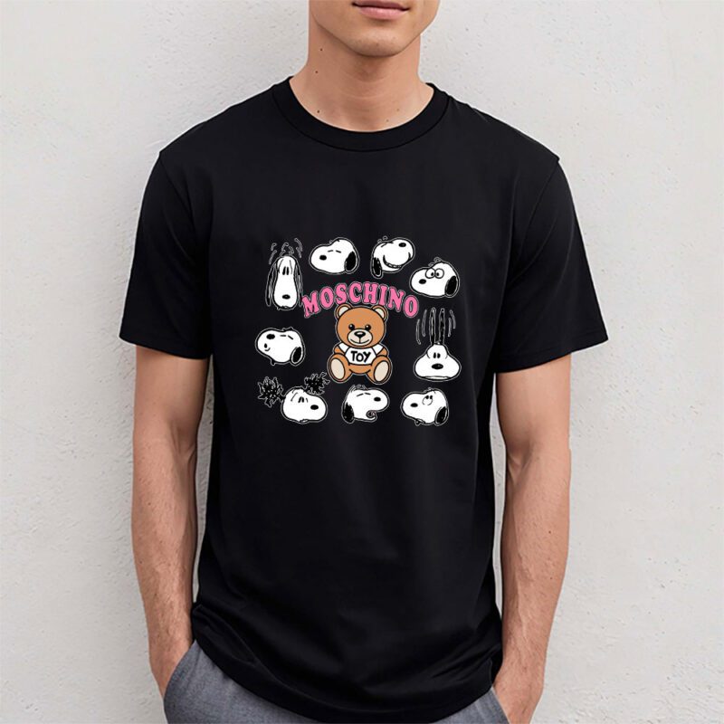 Snoopy Moschino Unisex T Shirt Cotton Tee TAT7279 4