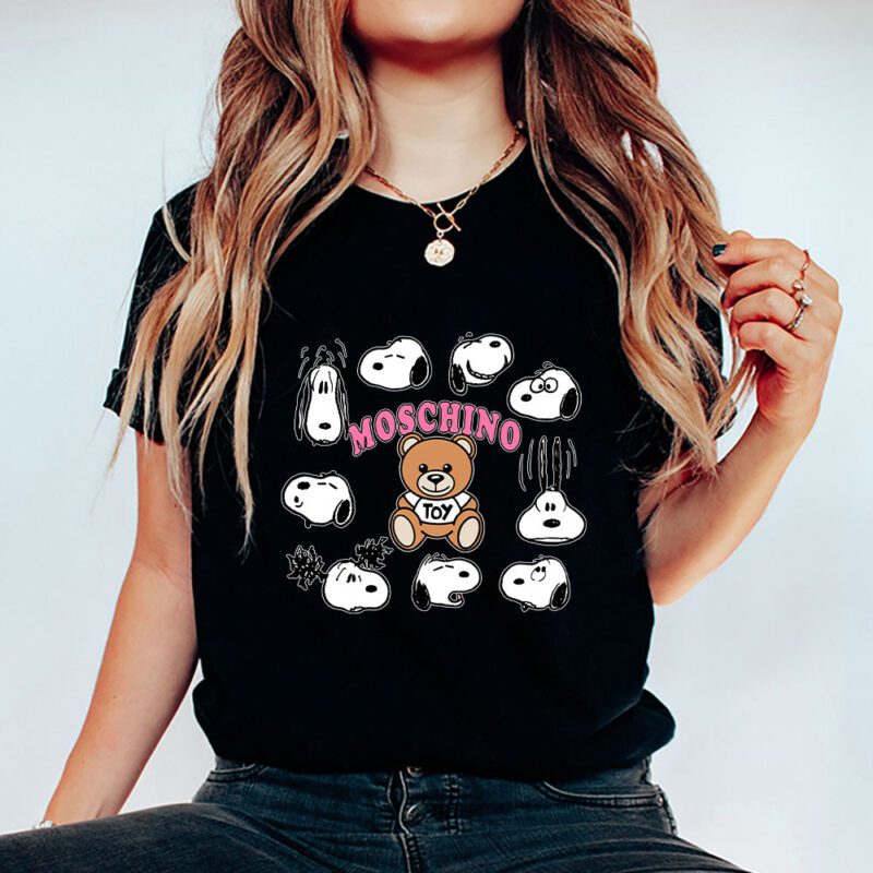 Snoopy Moschino Unisex T Shirt Cotton Tee TAT7279 5