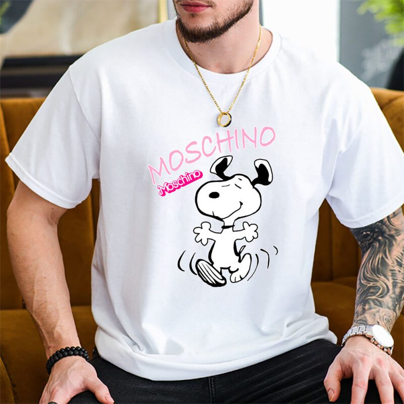 Snoopy Moschino Unisex T Shirt Cotton Tee TAT7673 2