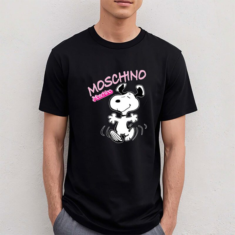 Snoopy Moschino Unisex T Shirt Cotton Tee TAT7673 4