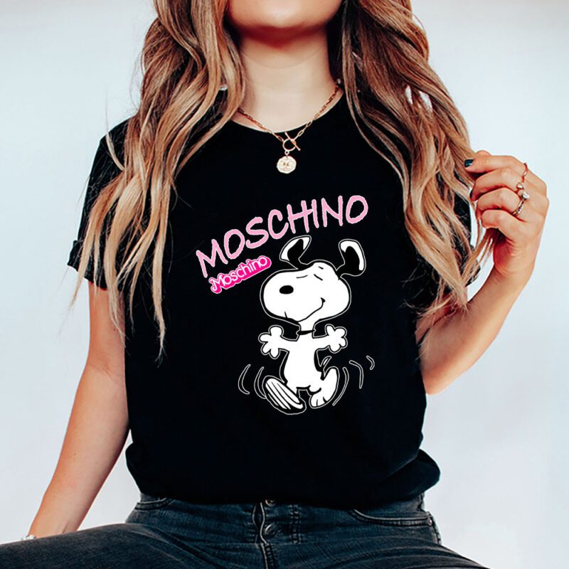 Snoopy Moschino Unisex T Shirt Cotton Tee TAT7673 5