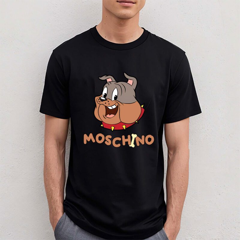 Spike Bulldog In Tom And Jerry Moschino Unisex T Shirt TAT5569 4