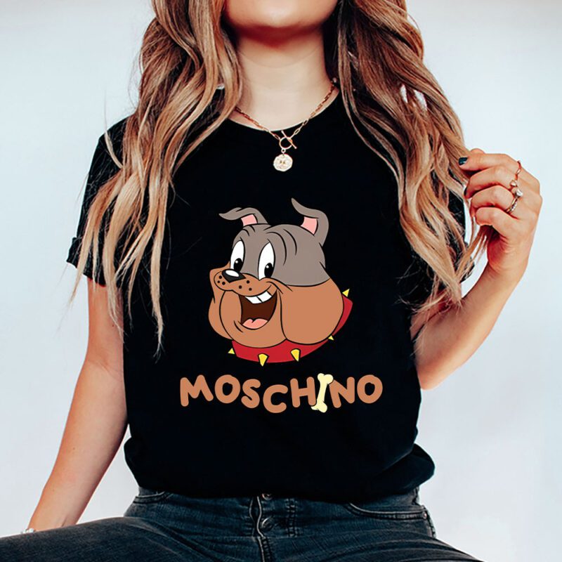 Spike Bulldog In Tom And Jerry Moschino Unisex T Shirt TAT5569 5