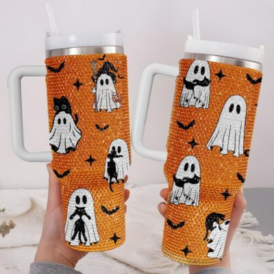 Spooky Ghost 40Oz Rhinestone Stanley Tumbler
