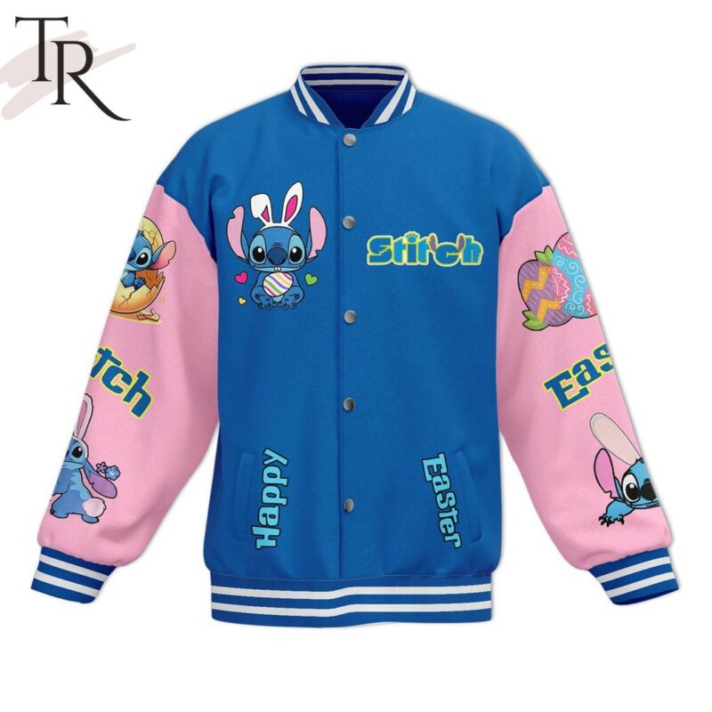 Stitch Happy Easter Ohana Baseball Jacket TBJ1145 1