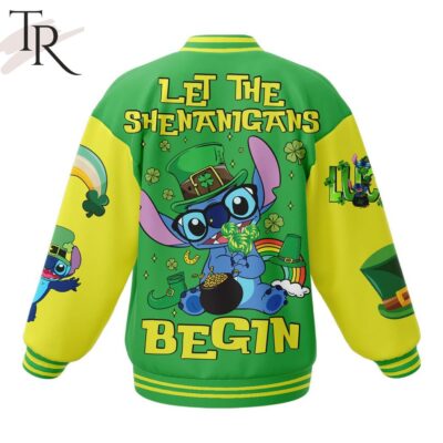 Stitch Let the Shenanigans Begin St. Patricks Day Baseball Jacket TBJ1148 1