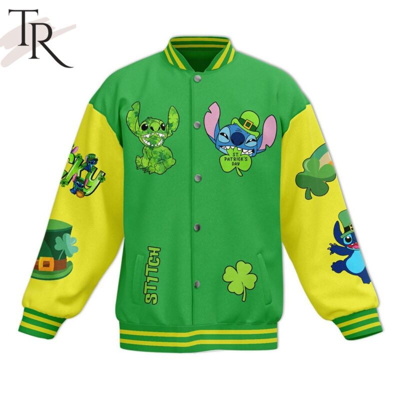 Stitch Let the Shenanigans Begin St. Patricks Day Baseball Jacket TBJ1148 2