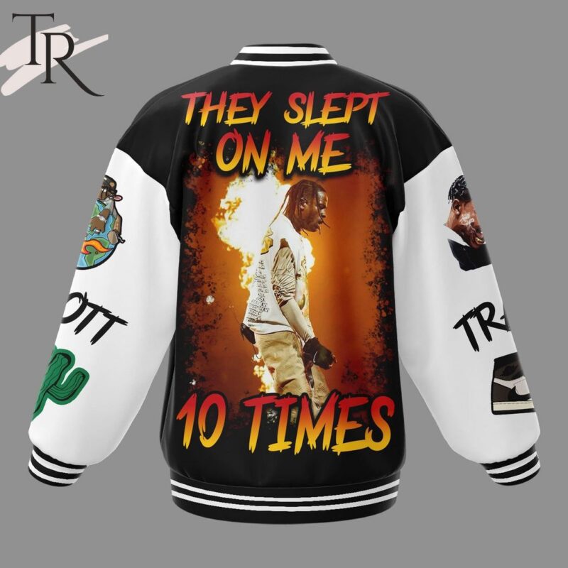 Travis Scott Cactus Jack They Slept On Me 10 Times Baseball Jacket TBJ1161 2