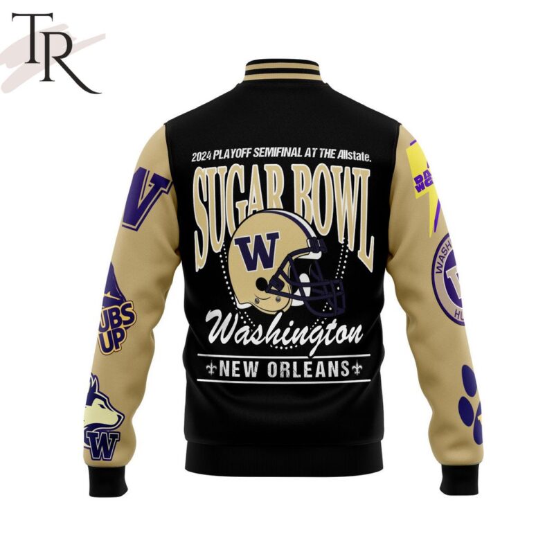Washington Huskies Purple Reign 2024 Playoff Semifinal At The Allstate Suger Bowl New Orleans Baseball Jacket TBJ1166 2