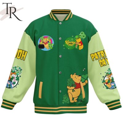 Winnie-the-Pooh Let The Shenanigans Begin Happy St Patrick's Day Baseball Jacket TBJ1171 1 Winnie the Pooh Let The Shenanigans Begin Happy St Patricks Day Baseball Jacket TBJ1171 1