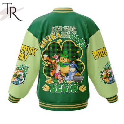 Winnie-the-Pooh Let The Shenanigans Begin Happy St Patrick's Day Baseball Jacket TBJ1171 2 Winnie the Pooh Let The Shenanigans Begin Happy St Patricks Day Baseball Jacket TBJ1171 2