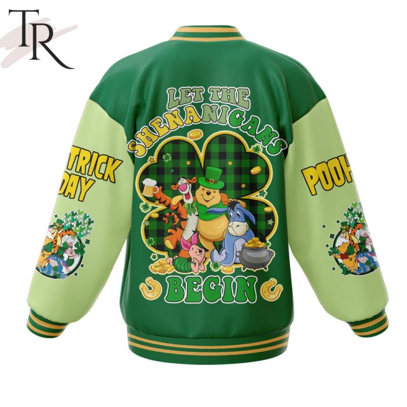 Winnie the Pooh Let The Shenanigans Begin Happy St Patricks Day Baseball Jacket TBJ1171 2