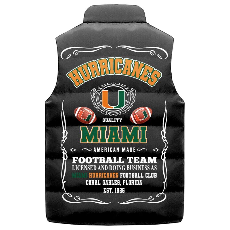 Miami Hurricanes football Sleeveless Coat Sleeveless Vest Gift For Fans CCS4078 2