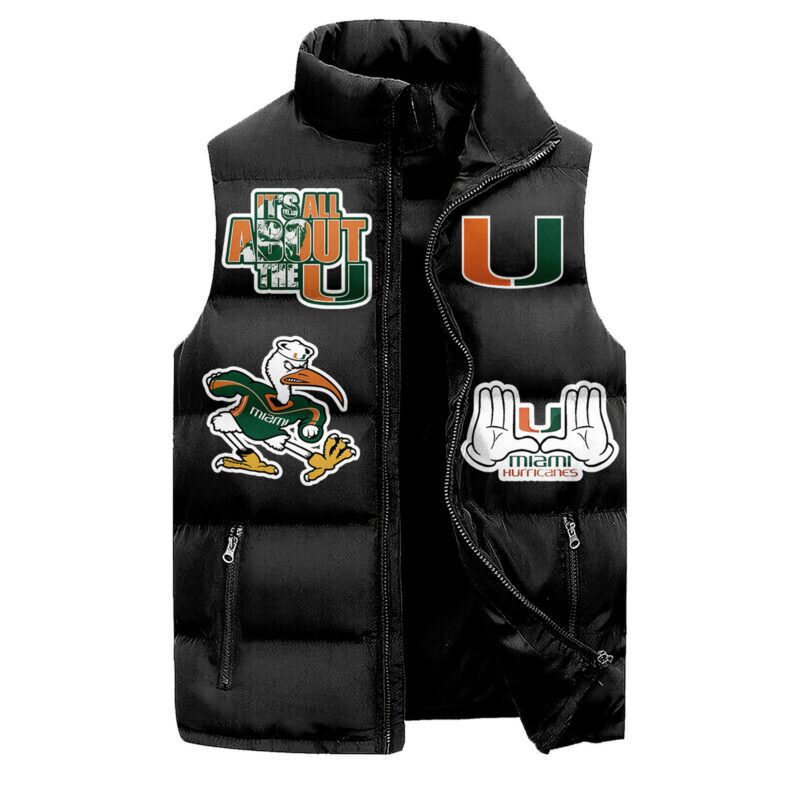 Miami Hurricanes football Sleeveless Coat Sleeveless Vest Gift For Fans CCS4178 1
