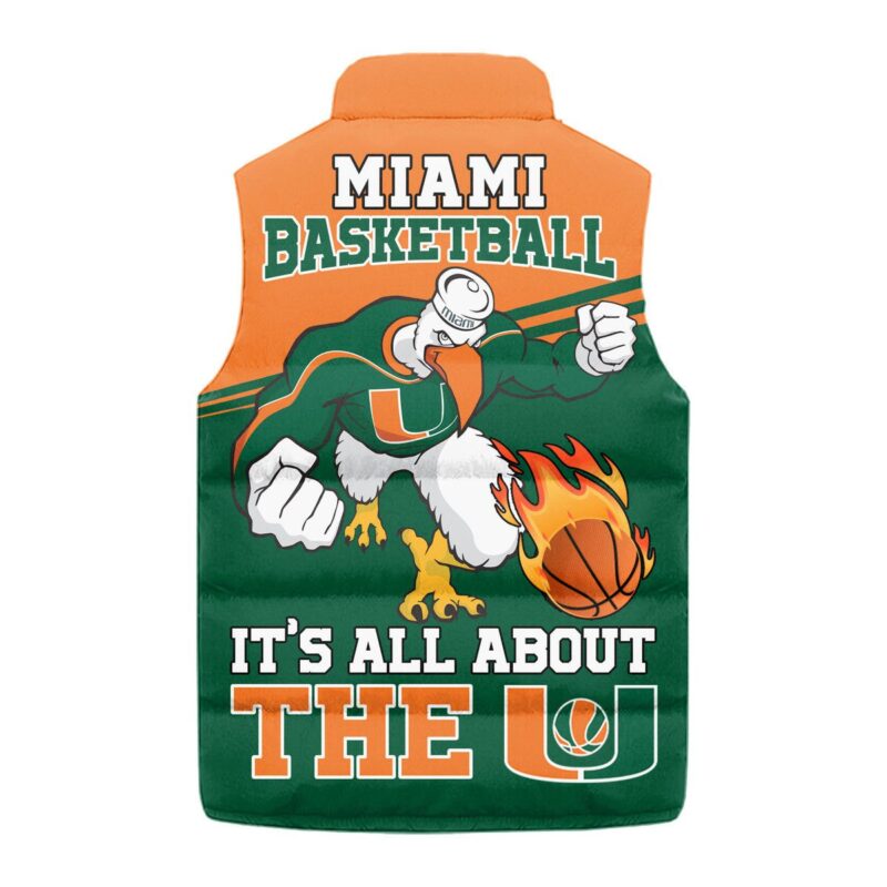 Miami Hurricanes mens basketball Sleeveless Coat Sleeveless Vest Gift For Fans CCS4079 2