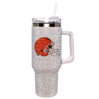 Cleveland Browns The Memory Company 40oz. Bling Colossal Tumbler Rhinestone Diamond Stanley Quencher Tumbler
