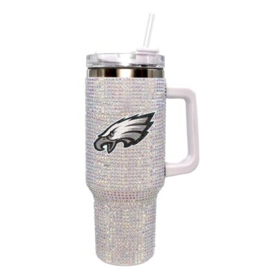 Philadelphia Eagles The Memory Company 40oz. Bling Colossal Tumbler Rhinestone Diamond Stanley Quencher Tumbler