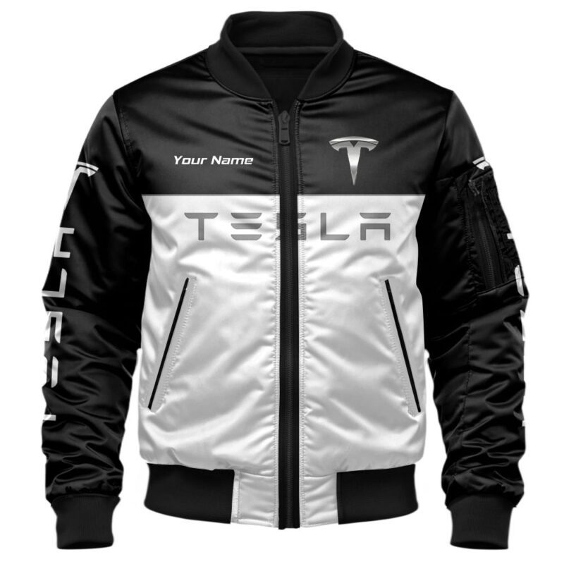 Tesla Bomber Jacket For Car Racing Fans LBB1081 1
