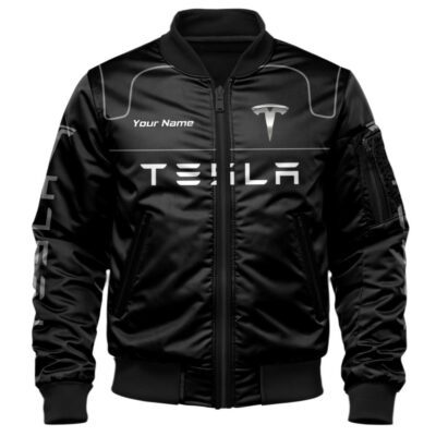 Tesla Bomber Jacket For Car-Racing Fans LBB1125 1 Tesla Bomber Jacket For Car Racing Fans LBB1125 1
