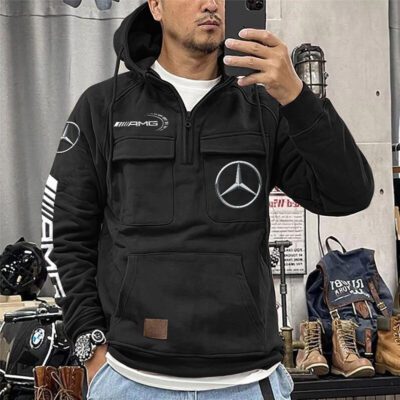 AMG Vintage Quarter Zip Hoodie Retro Hoodie LQZ1076 1