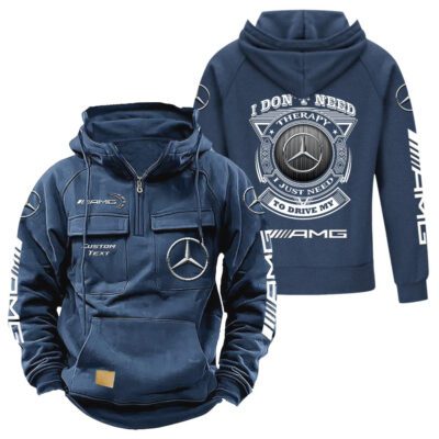 AMG Vintage Quarter Zip Hoodie Retro Hoodie LQZ1227 2