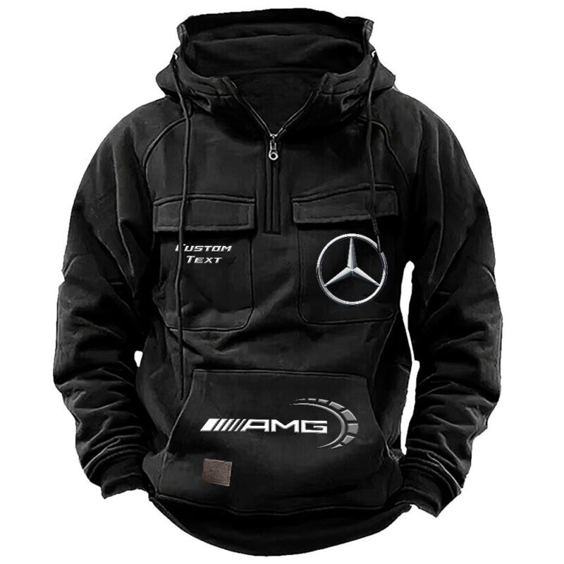 AMG Vintage Quarter Zip Hoodie Retro Hoodie LQZ1465 1