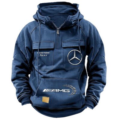 AMG Vintage Quarter Zip Hoodie Retro Hoodie LQZ1465 2